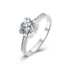 Sterling Silver 1.00ct Round Moissanite 4-Claw Solitaire Engagement Ring (MO82) - Cassim & Co South Africa