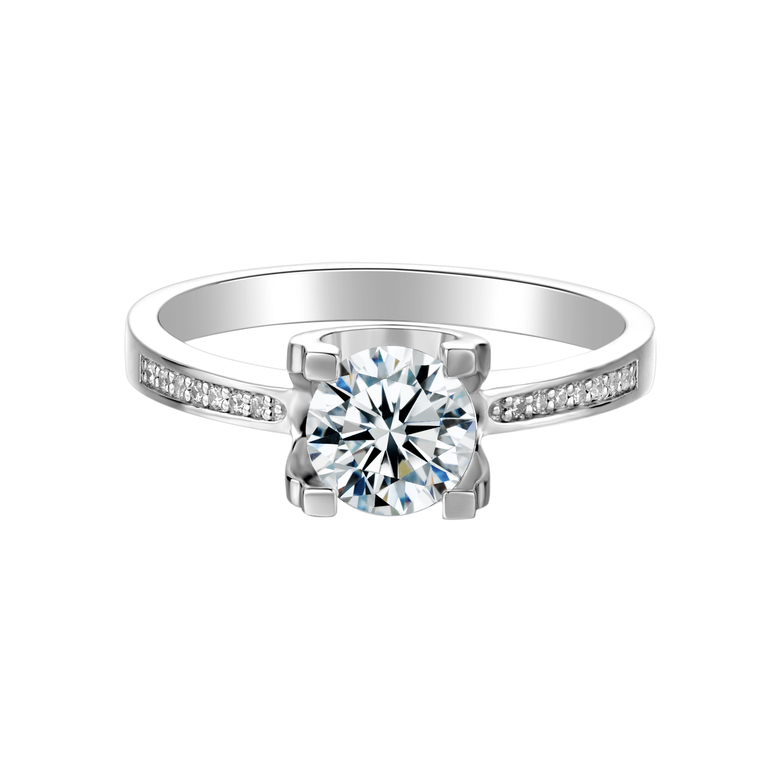 4 Claw 1ct Round Moissanite Ring