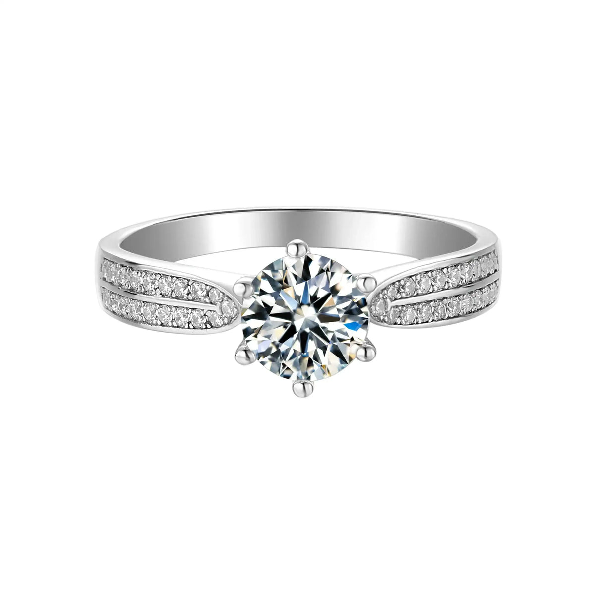 1ct 6 Claw Pavé Moissanite Ring – M06A - Cassim & Co South Africa