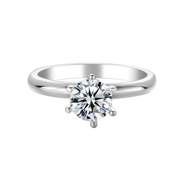 6 Claw 1ct Solitare Moissanite Ring