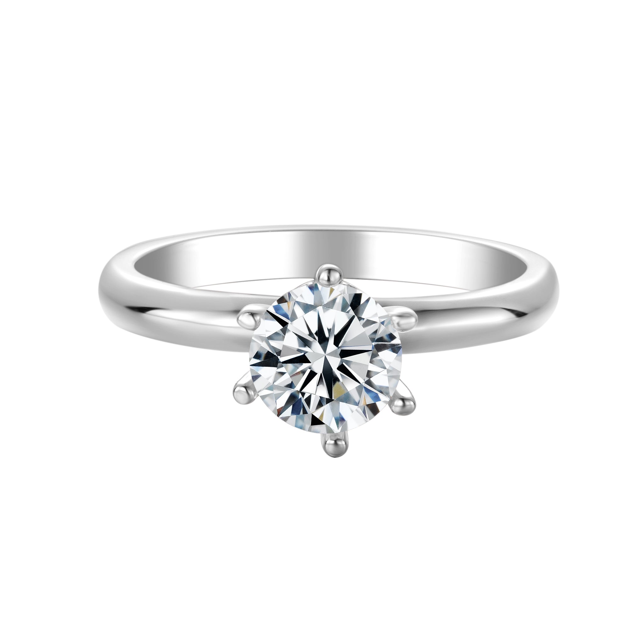 6 Claw 1ct Round Moissanite Ring – M09A - Cassim & Co South Africa