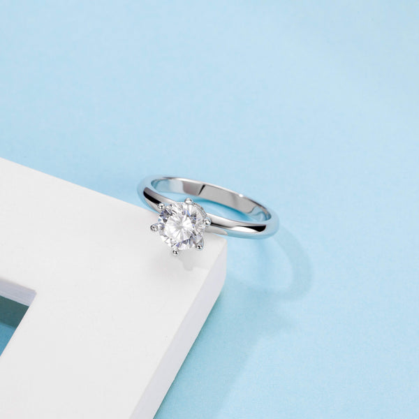 6 Claw 1ct Round Moissanite Ring – M09A - Cassim & Co South Africa