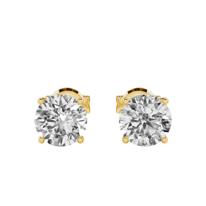 9ct yellow gold 1.07ct lab grown diamond stud earrings with four-claw setting by Cassim & Co Johannesburg