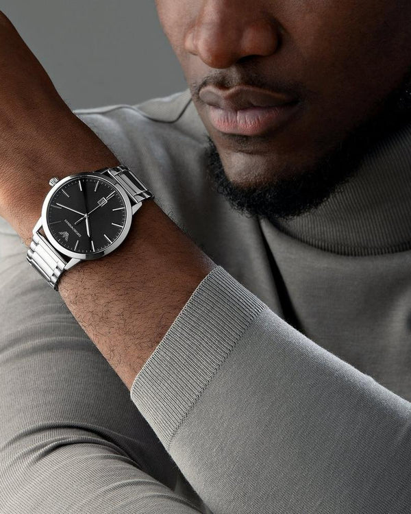 Emporio Armani Ruggero Quartz Black Dial Stainless Steel Watch (AR11310)