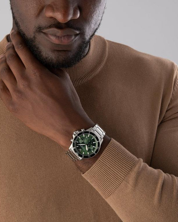 Emporio Armani Chronograph Quartz Green Dial Stainless Steel Watch (AR11500)