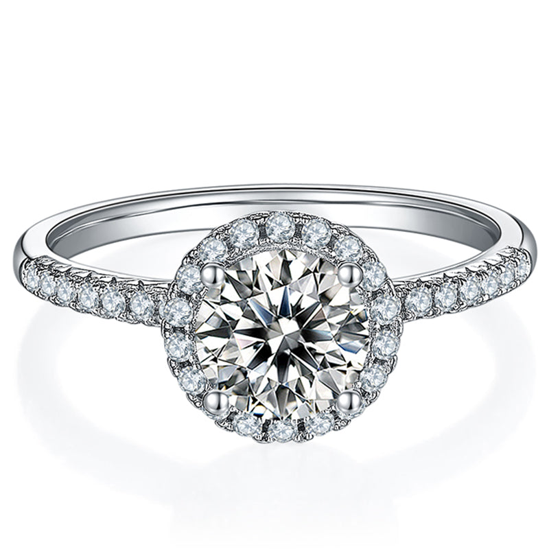 1ct Round Solitaire Moissanite Ring