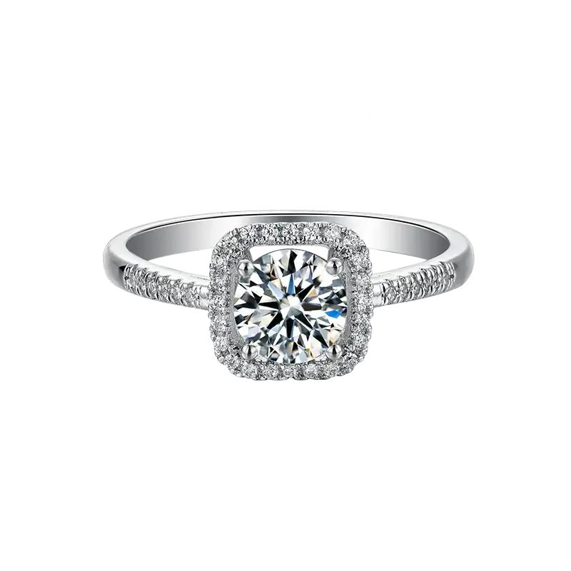 1ct Square Pavé Moissanite Ring – MO40 - Cassim & Co South Africa