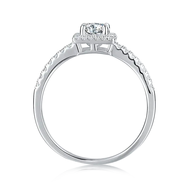 Square Halo 0.50ct Moissanite Ring – M17B - Cassim & Co South Africa