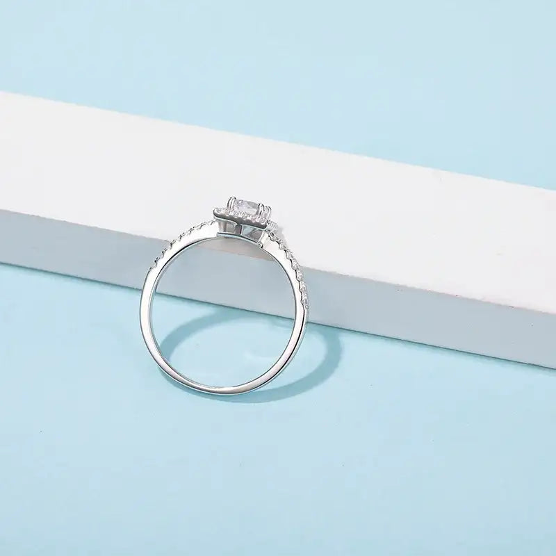 Square Halo 0.50ct Moissanite Ring – M17B - Cassim & Co South Africa