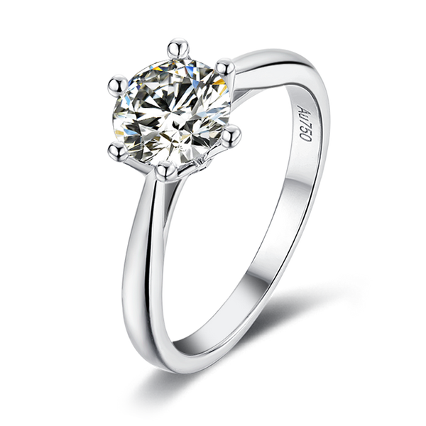 6 Claw Setting Solitare 1ct Moissanite Ring