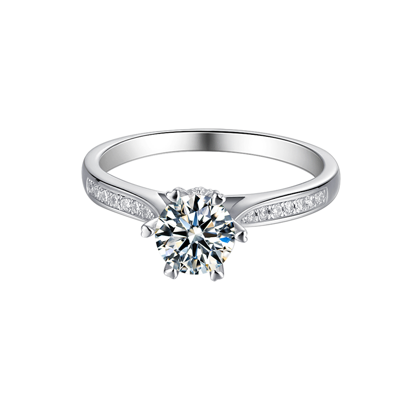 6 Claw 1ct Pave Dress Moissanite Ring