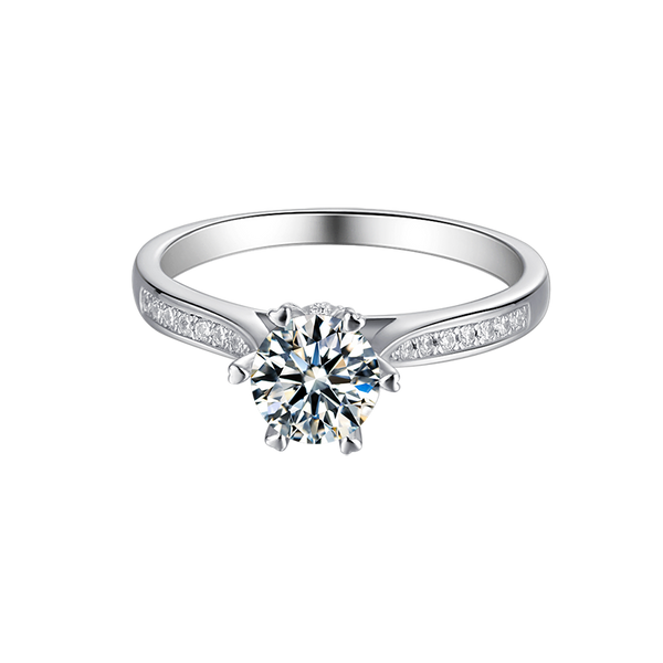 6 Claw 1ct Pave Dress Moissanite Ring
