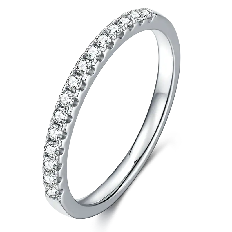 Sterling Silver Moissanite Half Eternity Ring (MO16)