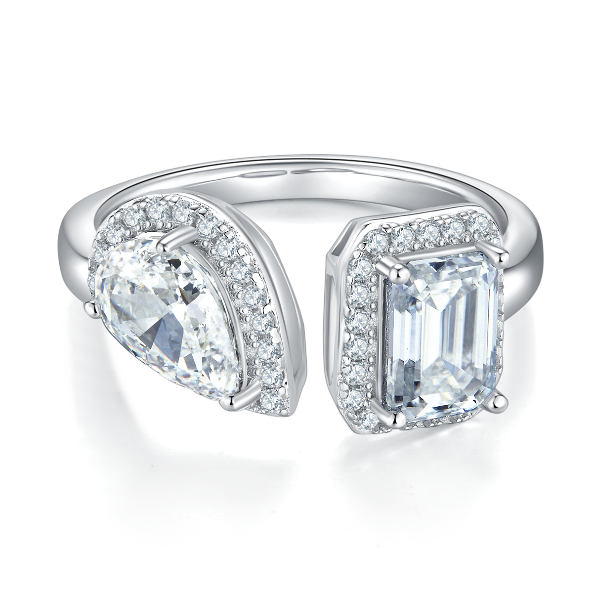 Baguette & Pear Moissanite Ring – M57A - Cassim & Co South Africa