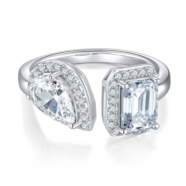 Baguette & Pear Moissanite Ring – M57A