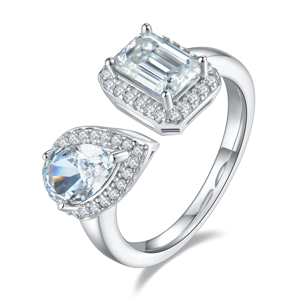 Baguette & Pear Moissanite Ring – M57A