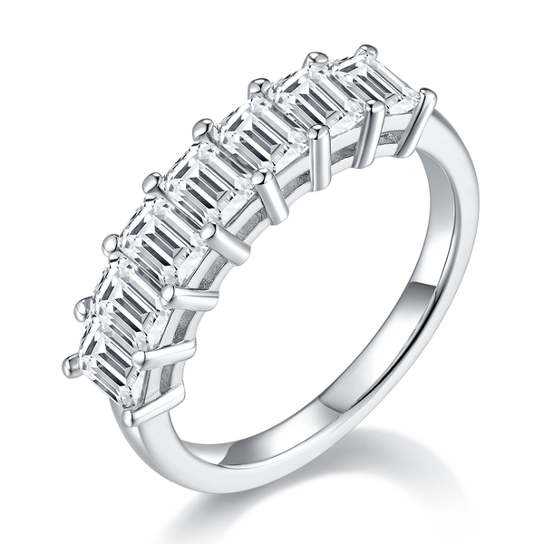 Emerald Cut Eternity Moissanite Ring – M95D