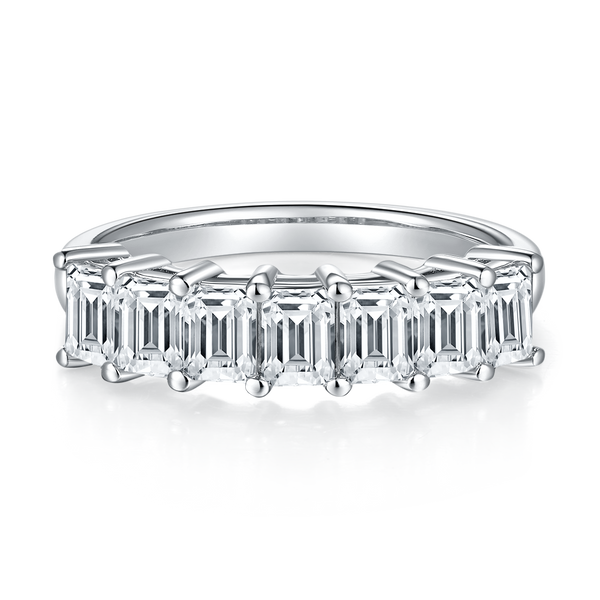 Emerald Cut Eternity Moissanite Ring – M95D
