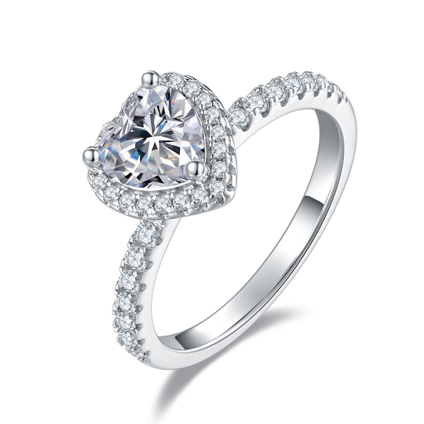 1ct Heart-Shaped Solitaire Moissanite Ring – M96C