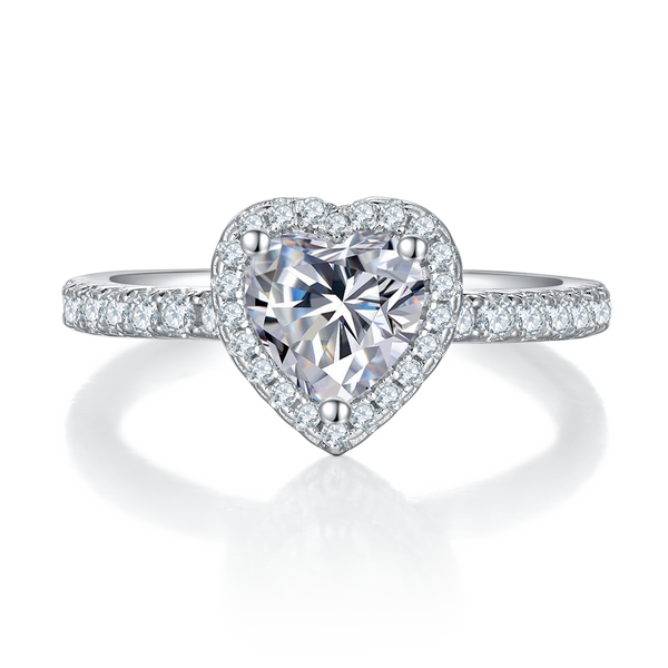 1ct Heart-Shaped Solitaire Moissanite Ring – M96C