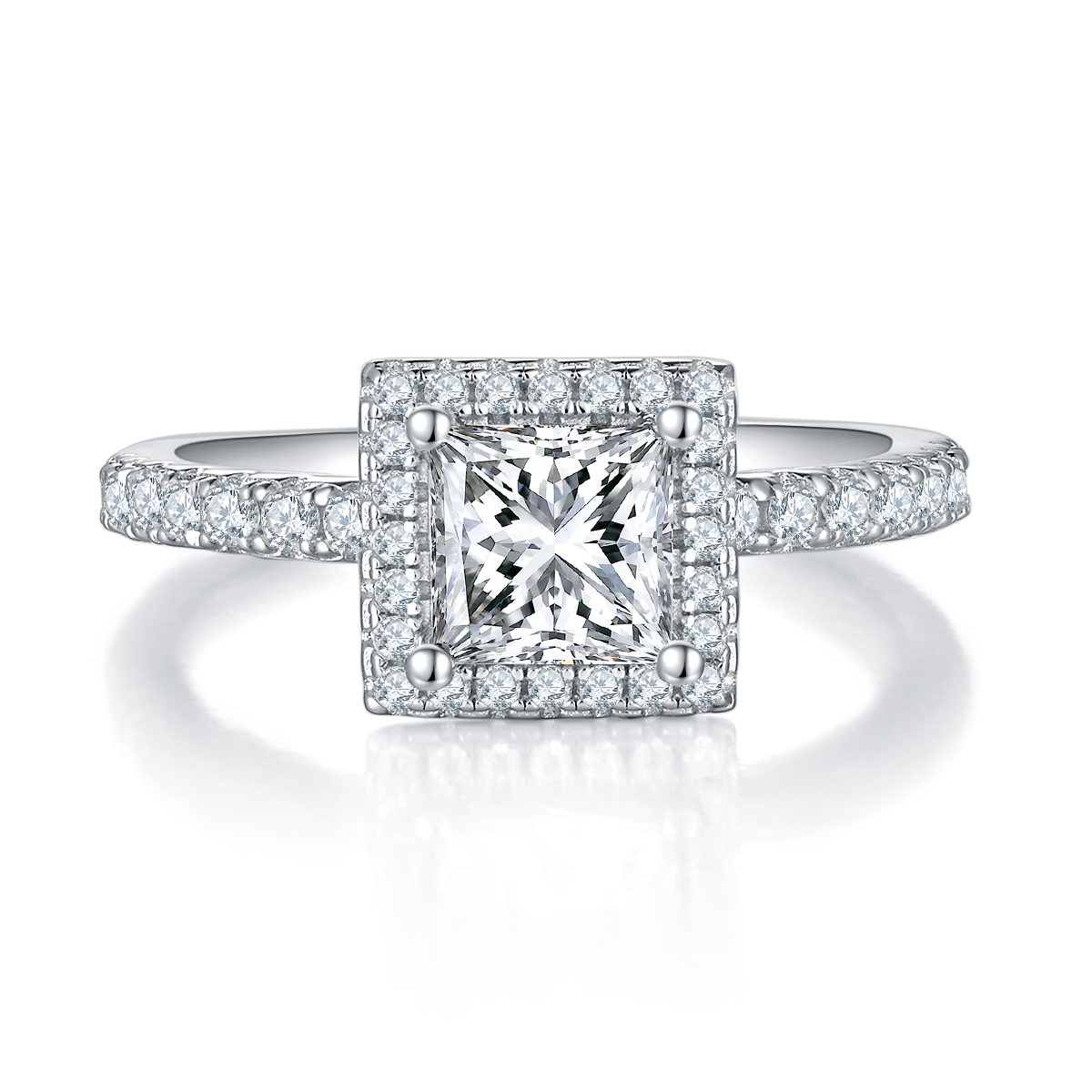 1ct Princess Cut Solitaire Moissanite Ring – M96E - Cassim & Co South Africa