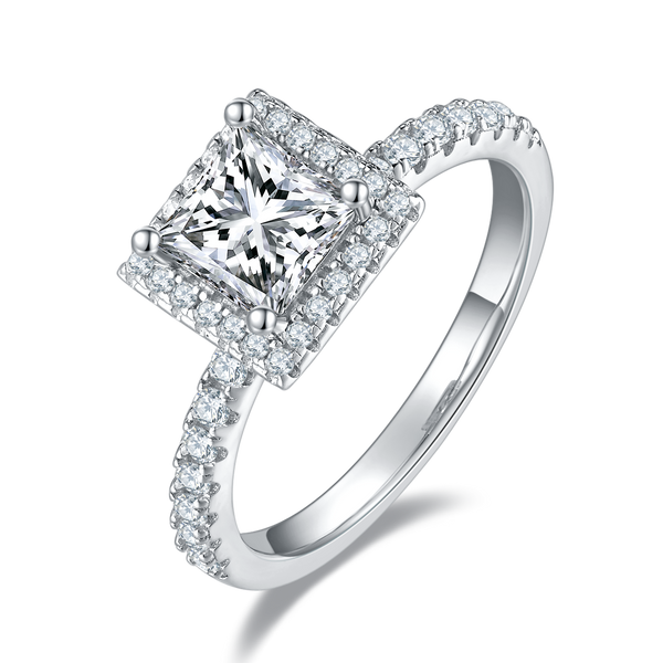 1ct Princess Cut Solitaire Moissanite Ring – M96E