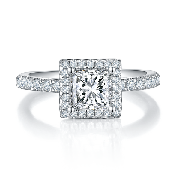 1ct Princess Cut Solitaire Moissanite Ring – M96E