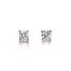 18ct rose gold diamond stud earrings with 0.21ct round brilliant diamonds in four-claw basket setting by Cassim & Co.