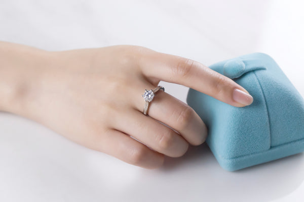 6 Claw 1ct Pave Dress Moissanite Ring