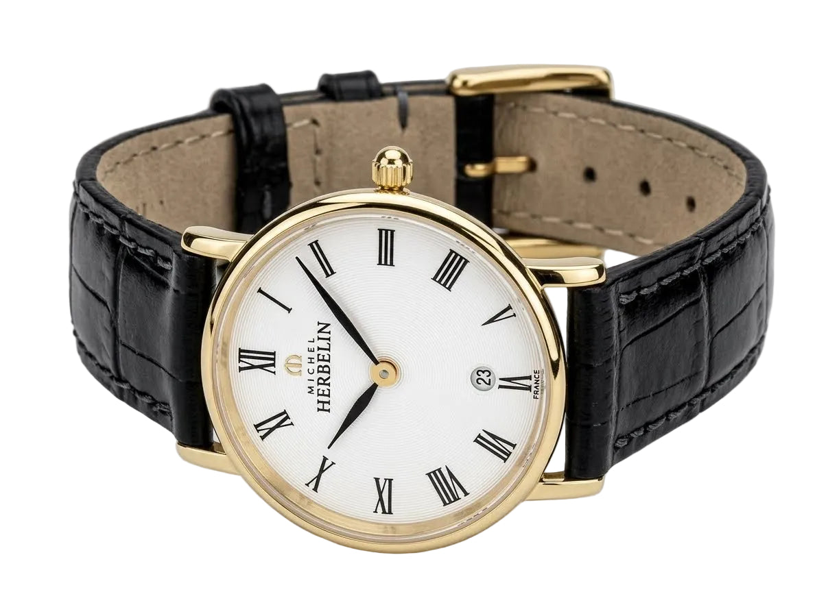 Michel Herbelin City 19515/04 — 38.7mm Black Dial Swiss Quartz