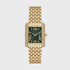 Michael Kors Emery MK4742 rectangular green dial gold-tone steel quartz watch