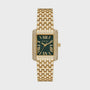 Michael Kors Emery MK4742 rectangular green dial gold-tone steel quartz watch