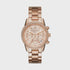 Michael Kors Ritz MK6357 rose gold chronograph watch with crystal bezel and steel bracelet