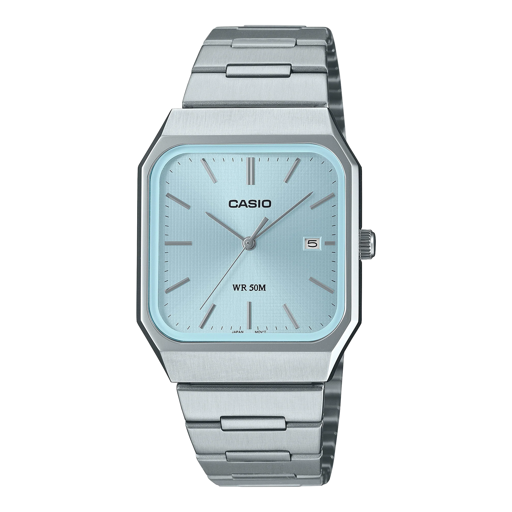 Casio MTP-B185D Quartz Analogue Blue Dial Stainless Steel Watch (MTP-B185D-2A2VDF)