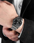 Casio MTP-V001D-1BUDF stainless steel bracelet laid out flat