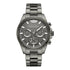 Police Malawi chronograph watch with grey textured dial and gunmetal bracelet, front view