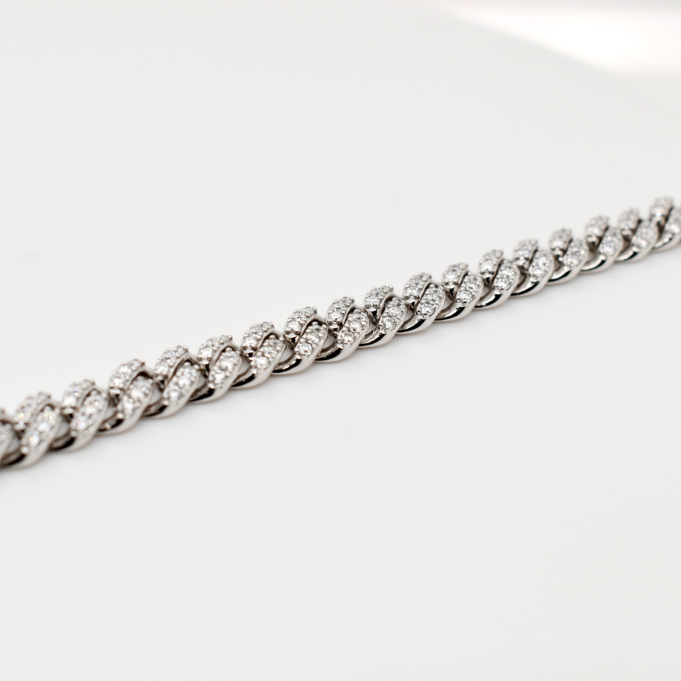 Sterling Silver Cuban Moissanite Bracelet