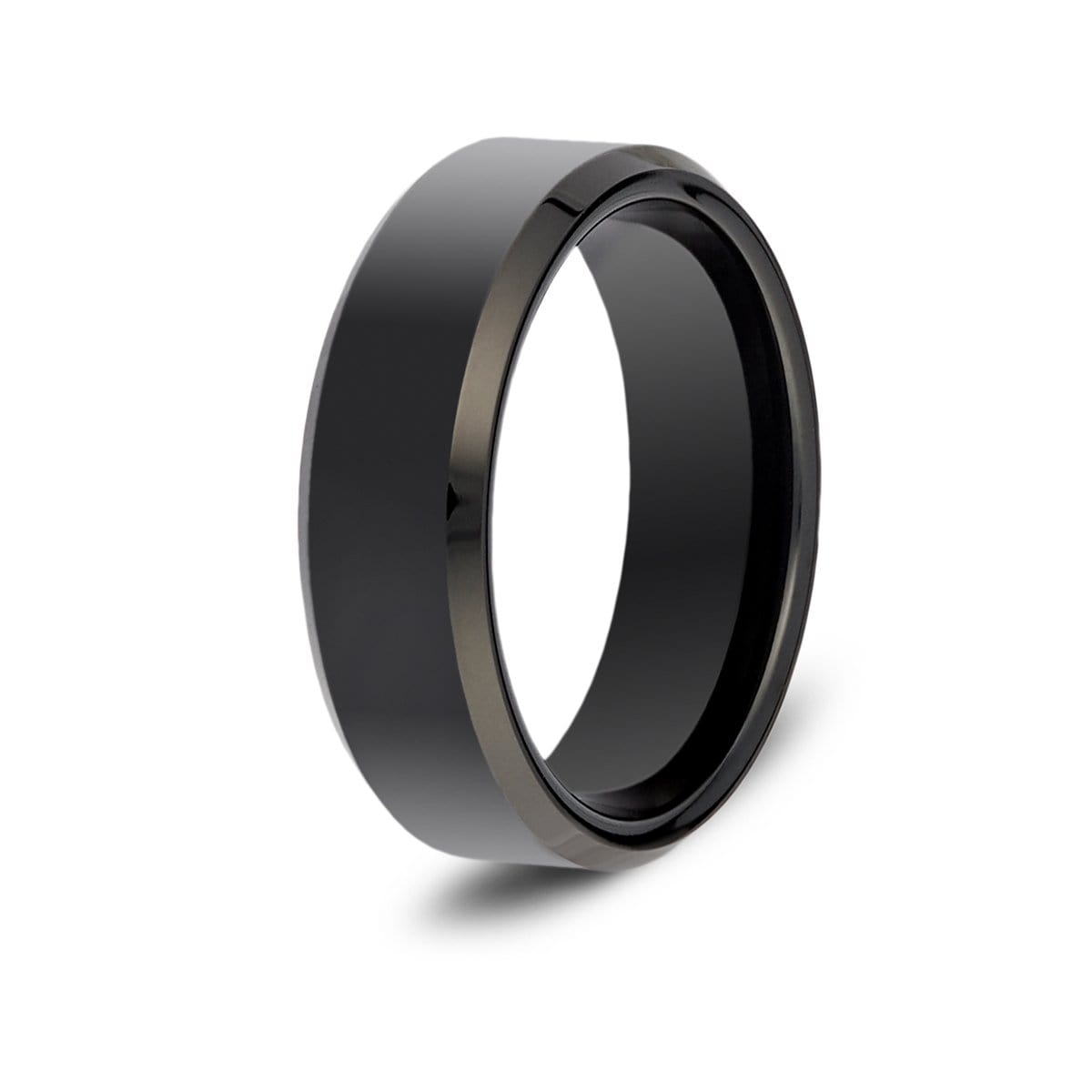 Tungsten Black Beveled Band