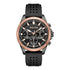 Police Motion watch with black honeycomb dial and rose gold-tone bezel