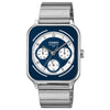 Casio MTP-M307D-2B Quartz Chronograph Blue Dial Stainless Steel Watch (34mm)