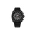 Police Norwood PEWJF0021903 black PVD chronograph watch with skeletonised dial and distressed leather strap