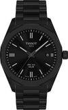Tissot PRC 100 Solar 39mm black PVD stainless steel watch with black dial sapphire crystal and integrated bracelet T151.422.33.051.00