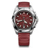 Victorinox I.N.O.X. Chrono 241986 red dial chronograph watch with 43mm stainless steel case and red rubber strap