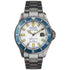 Out Of Order Casanova Capitano OOO.001-18.BI.BL white dial blue bezel stainless steel dive watch with yellow luminous markers and date window
