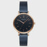 Obaku Dugfrisk watch with blue dial, rose gold-tone case and mesh bracelet
