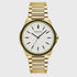 Obaku Nord Cider watch with white dial, green ceramic top ring and gold-tone steel bracelet