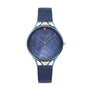 Obaku Pergament Marine V302LXLLML ladies watch with blue mother of pearl dial IP blue stainless steel case mesh bracelet