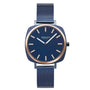 Obaku Punkter Lille watch with blue dial and stainless steel mesh bracelet