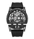 Police Daintree 2.0 PEWGM0081507 black stainless steel skeleton dial watch with rubber strap front view