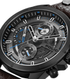 Police Malawi Quartz Multifunction Chronograph Black IP Stainless Steel Brown Leather Watch (PEWJF0004602)